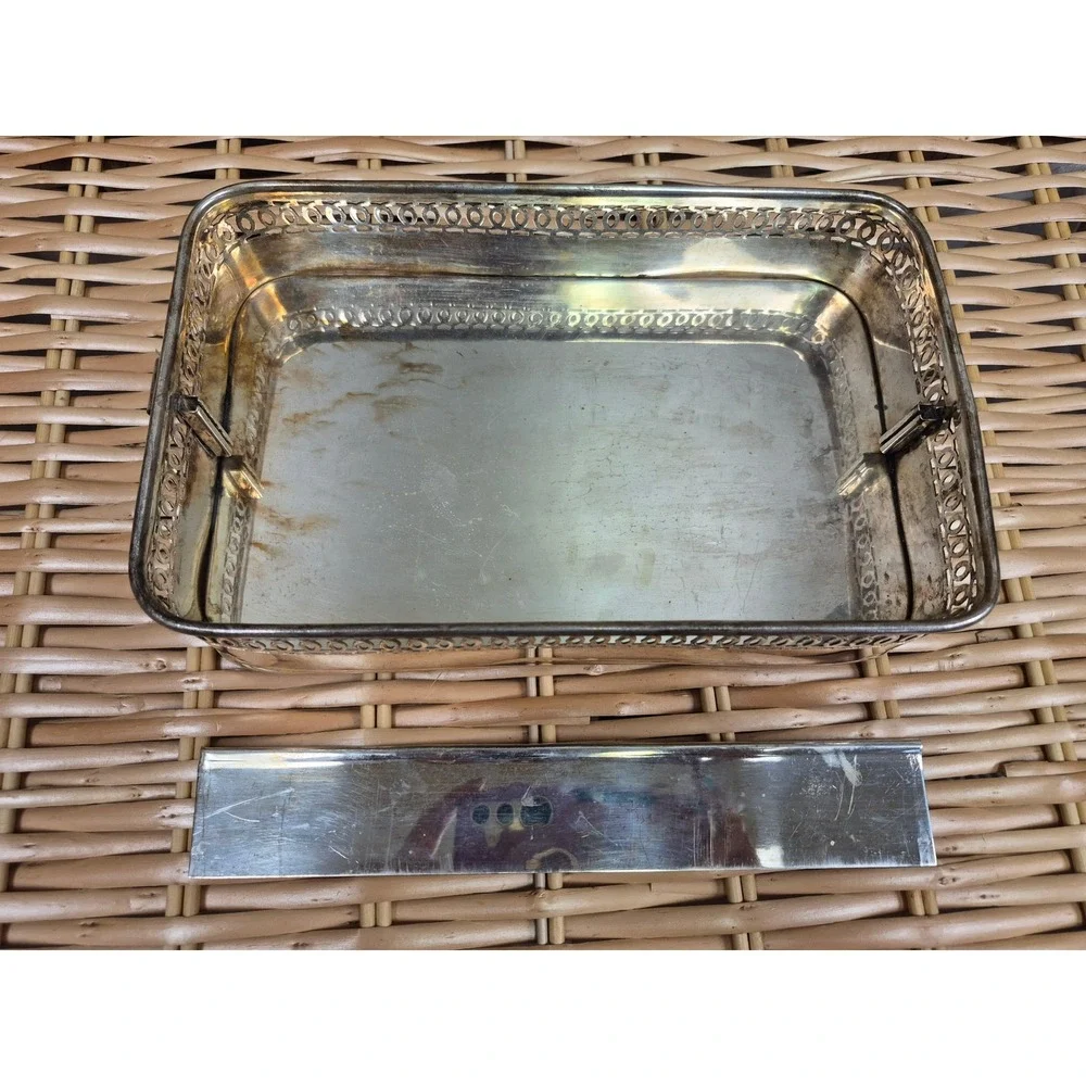 Bombay Company Silverplate Perforated Cutlery Tray with Divider 3105821